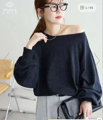 discoat 새상품 슈퍼 파인 울 원숄더 풀오버 니트