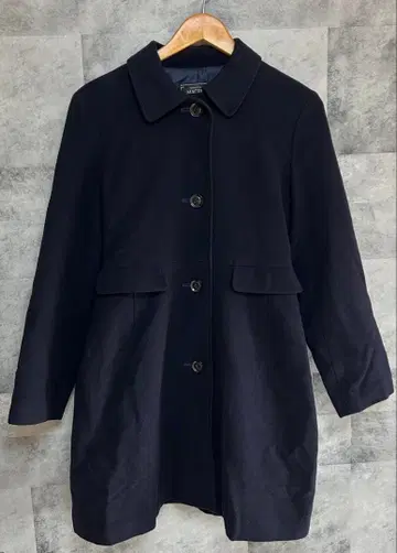 투모로우랜드 체스터 코트 네이비 블랙 라무 함유 MACPHEE