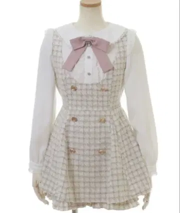 LIZLISA 트위드 셋업 화이트 x 베이지