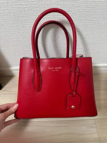 kate spade 빨간색 가죽 토트백
