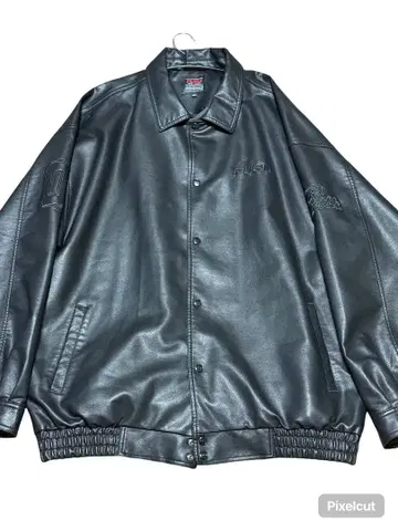 FUBU 블랙 가죽 자켓
