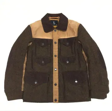 COSAELSMOON 트위드 원단 오일 코튼 헌팅 자켓