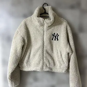 아이보리 플리스 자켓 뉴욕 양키스
