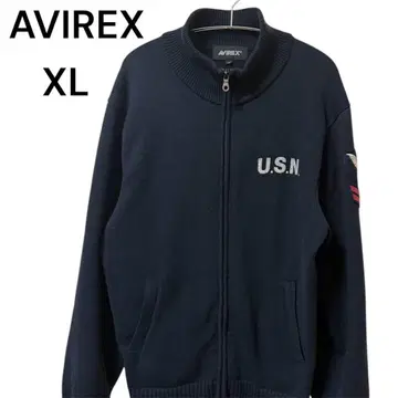 AVIREX XL 네이비 블루종 가디건 남성용
