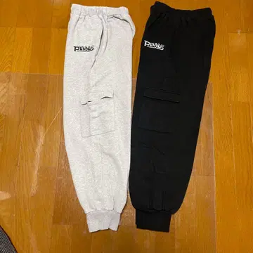 PUNYAS 카고 스웨트 팬츠 그레이 블랙