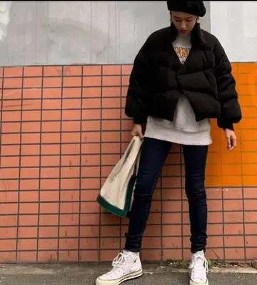 엔폴드 숏 다운 자켓 블랙 38호