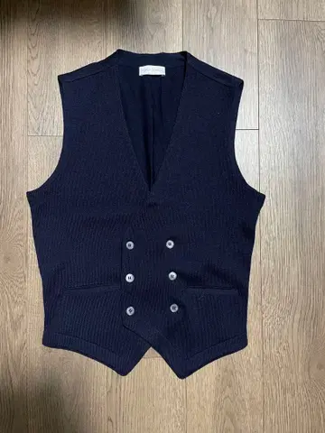 [ 새상품 ] 그랑사쏘 니트 베스트 더블 네이비 46