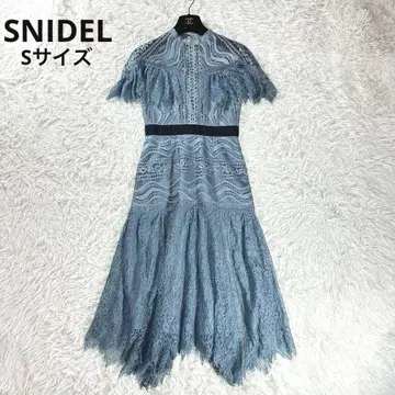 snidel 오케 레이스 원피스 드레스 롱 S 블루