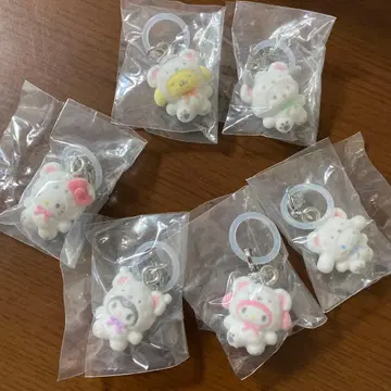 산리오 포근포근 스노우 메지루시 키링