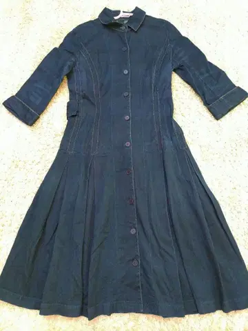 이나바 요시에 데님 롱 원피스