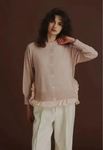 [ OHGA ] 오가 프릴 니트 가디건