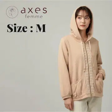 새상품 미사용 axes femme 핑크 베이지 후드티 M 사이즈