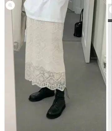 ounce 한국 Lace organza skirt