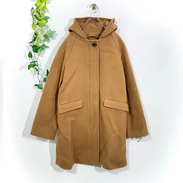 SHIPS 쉽스 울 혼방 후드 부착 코트 (M) 모카 브라운 집업