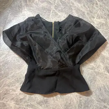 [go-ing] 시스루 소매 블랙 상의 S