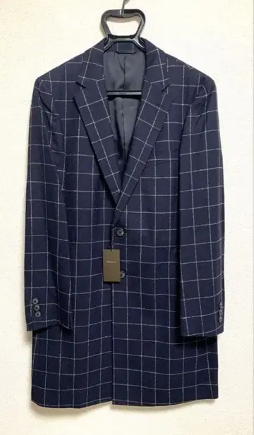 꼼사맨 체크 무늬 스텐카라 코트 M 사이즈