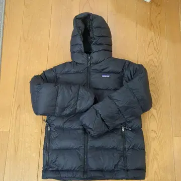 새상품급 파타고니아 블랙 다운 자켓 후드 부착 여성용 M 키즈 XL