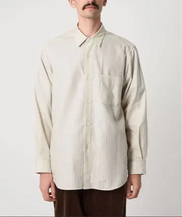 Steven Alan 플란넬 스트라이프 레귤러 카라 셔츠 NARROW