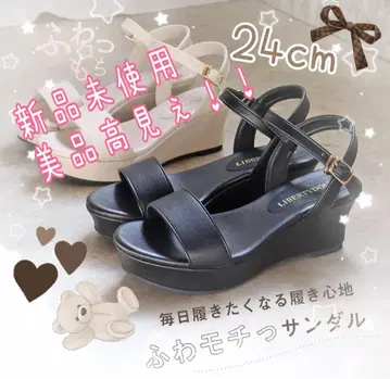 [ 미사용 새상품 새상품급 럭셔리! ] 스트랩 샌들 24cm(블랙)