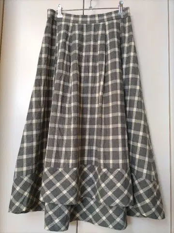 blancvert 체크 롱 스커트