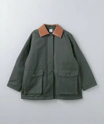 6(ROKU) 나일론 가죽 칼라 코트