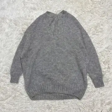 컨디션 최상 윔 가젯 니트 모헤어 알파카 그레이 벌룬 루즈핏