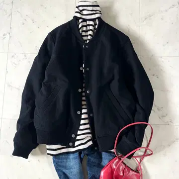 새상품급 스픽 앤 스팬 ITALY 플라노 블루종 패딩 자켓 블랙