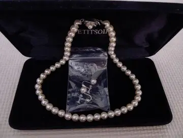 PETITSOIR 펄 목걸이와 귀찌 세트