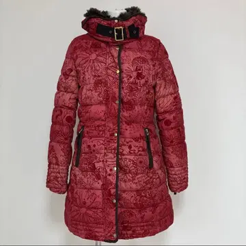 Desigual 데시구알 충전솜 코트 아우터 레드 올 패턴 사이즈 40