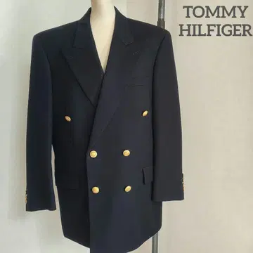 90s 네이비 재킷 타미힐피거 더블 네이비 S