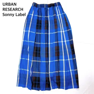 [ 새상품급 ] 어반 리서치 서니 라벨 체크 플리츠 스커트 롱 기장
