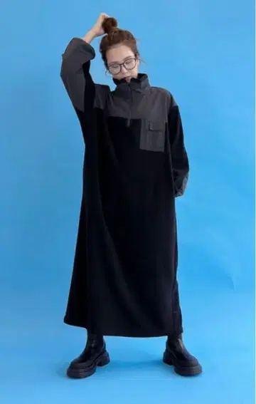 니코앤드 MODE NORM CORE 플리스 지퍼 맥시 원피스