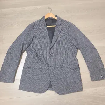 DESCENTE 체크 무늬 비즈니스 자켓 그레이 데상트