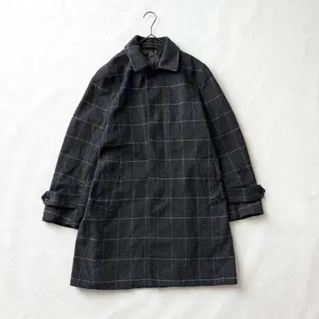 하자품 유나이티드 애로우즈 캐시미어 혼방 스텐카라 코트 펜체크 M