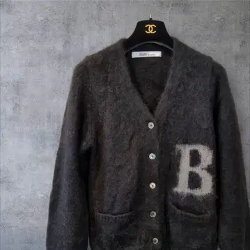 Bilitis dix-septans 가디건 키드 모헤어 V넥 블랙