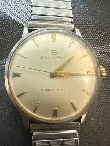 세이코 마블 수동 와인딩 시계 19 Jewels