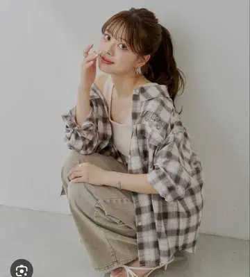 chico 2way 오버 체크 셔츠