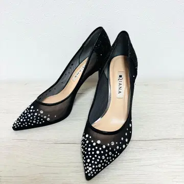 DIANA 다이애나 펌프스 글리터 큐빅 블랙 22.5cm