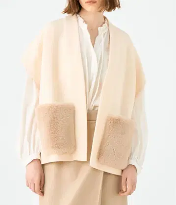 투모로우랜드 울 폴리에스테르 밀라노 리브 숏 슬리브 가디건