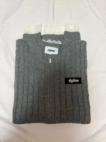 epine 케이블 니트 원피스 그레이