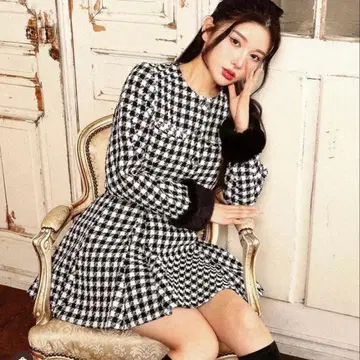 Darich 노카라 체크 트위드 자켓 셋업