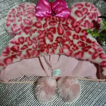 디즈니 핑크 표범 무늬 팬 캡