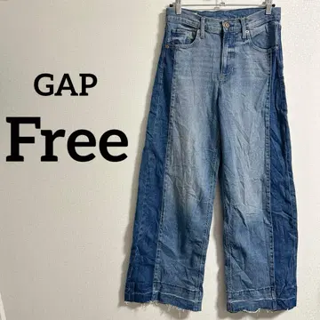 GAP 와이드 데님 리메이크풍 블루 절개 [ F ] 청바지 하이웨스트