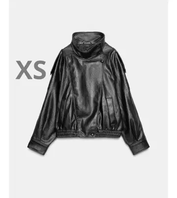 ZARA 인조 가죽 숏 자켓 XS 블랙
