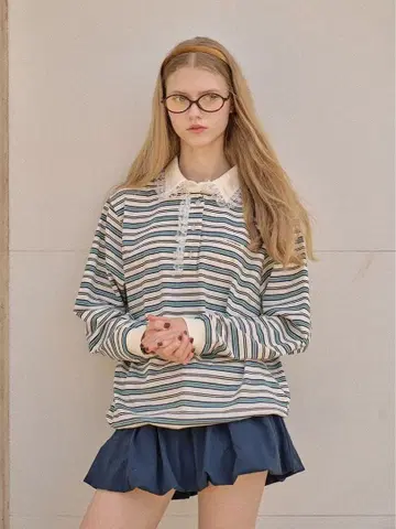 [ 완판 ] 앨리슨 브라운 ROMANTIC LACEY BORDER TOP