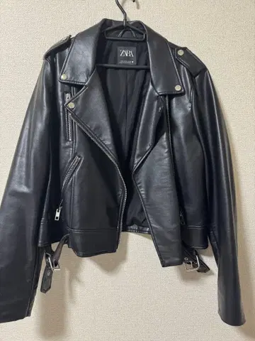 ZARA 블랙 가죽 라이더 자켓 zara