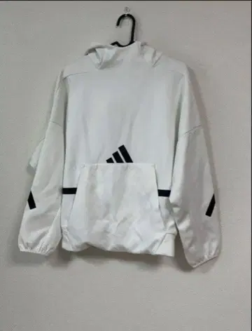 아디다스 스포츠 웨어 후드 부착 포켓 부착 화이트 XS