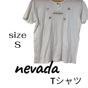 nevada 자수 화이트 T셔츠 S
