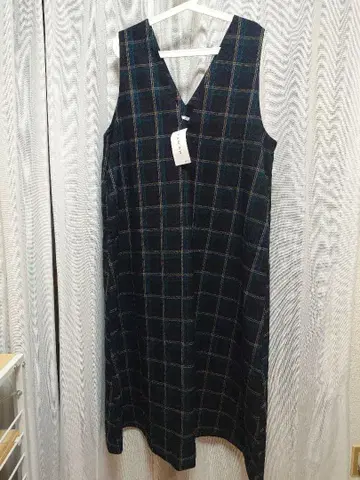 GLACIER 체크 무늬 점프 스커트 원피스 3L