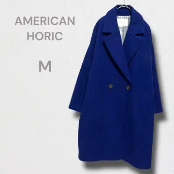아메리칸 홀릭 롱 코트 루즈핏 오버사이즈 블루 M